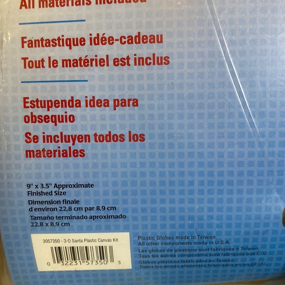 Vintage 3-D Santa Quick Count Plastic Canvas Needlepoint Kit 9”x3.5”-NWT - Picture 3 of 3